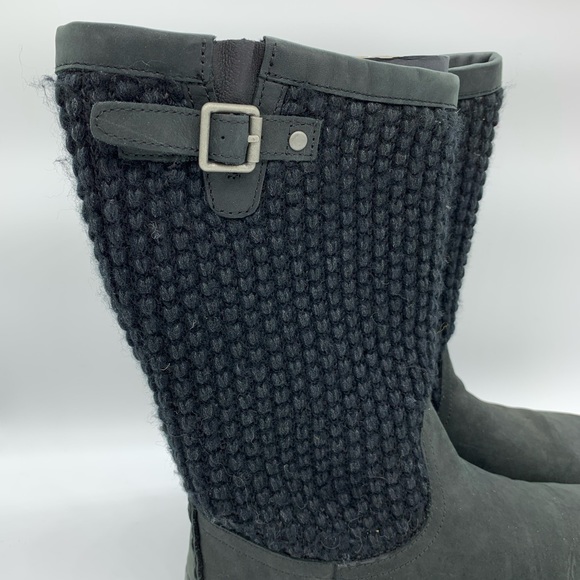 🌟UGG LEATHER & KNIT LYZA BOOTS - Picture 2 of 8